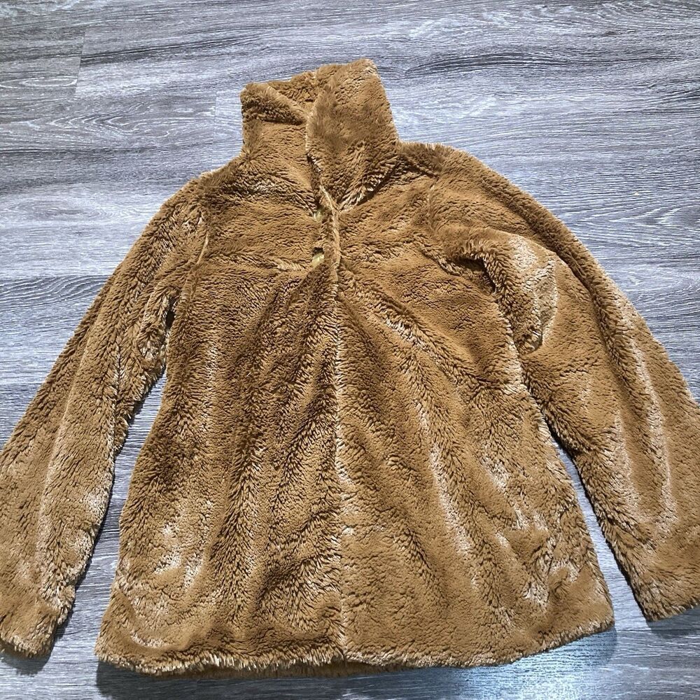 Patagonia Pelage Jacket Brown Girls Large High Pile Fleece Soft Faux Fur Outdoor